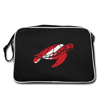 Tortue de plongée drapeau de la mer Plongée Cadeau - Sac Retro - noir/blanc - Dos