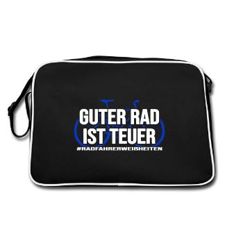 Fahrrad radlos Drahtesel sattelfest Bike radeln - Retro Tasche - Schwarz/Weiß - Hinten