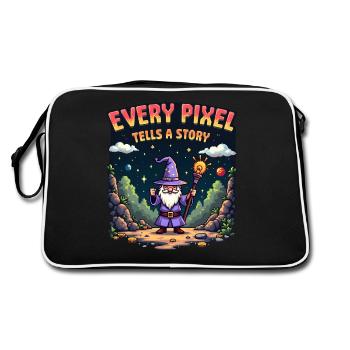 Every Pixel Tells a Story - Retro Gaming - Retro Bag - black/white - Back
