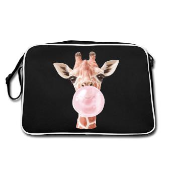 Funny Giraffe Bubble Gum - Retro Bag - black/white - Back