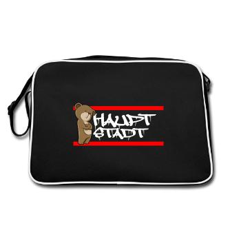 Berlin Hauptstadt - Retro Tasche - Schwarz/Weiß - Hinten