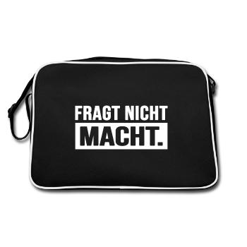Ausbilder "fragt nicht" Meister Coach - Retro Tasche - Schwarz/Weiß - Hinten