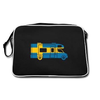 Cadeau de visite de vacances en camping-car en Suède - Sac Retro - noir/blanc - Dos