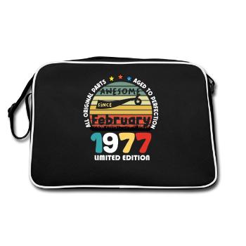 47 Years Old Made In 1977 Vintage February 1977 - Retro Bag - black/white - Back