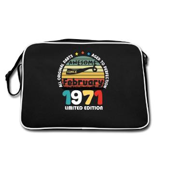 53 Years Old Made In 1971 Vintage February 1971 - Retro Bag - black/white - Back