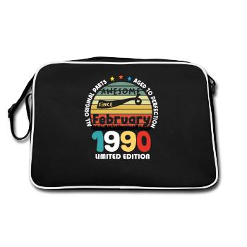 34 Years Old Made In 1990 Vintage February 1990 - Retro Bag - black/white - Back