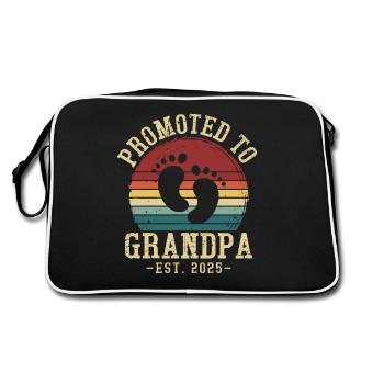 Promu grand-père, prévu pour 2025 - Sac Retro - noir/blanc - Dos