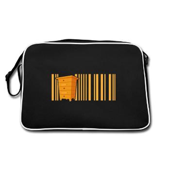 Imker Honig Imkerei Honigbiene - Retro Tasche - Schwarz/Weiß - Hinten