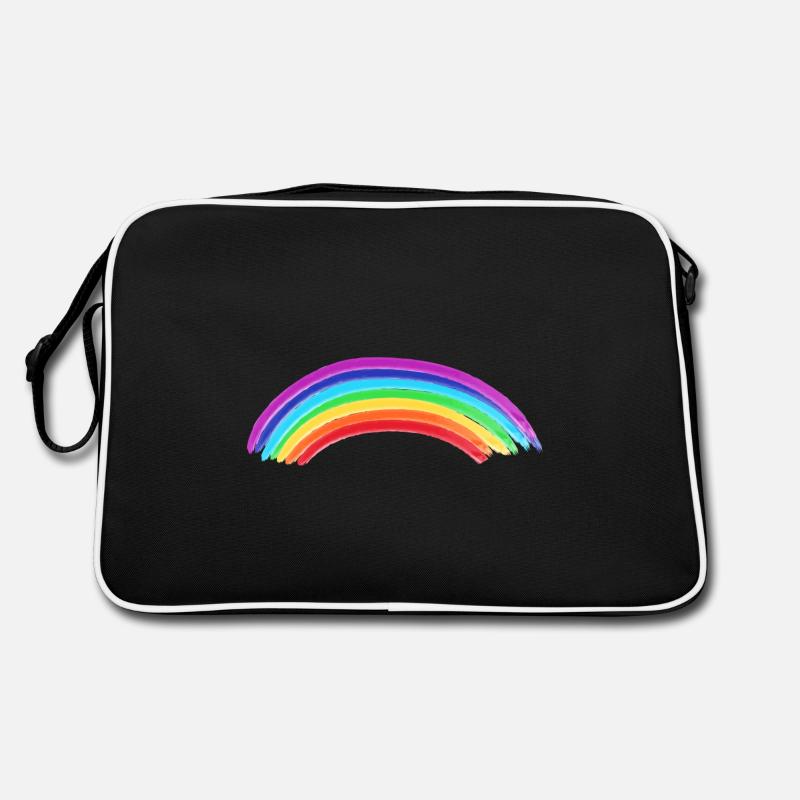 Regenbogen - Retro Tasche - Schwarz/Weiß