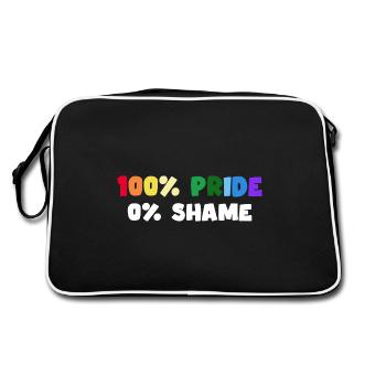 pride party people lgbt "no shame" - Retro Tasche - Schwarz/Weiß - Hinten