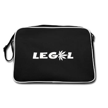 Cannabis Leaf Legal Cannabis Club High Indica Weed - Sac Retro - noir/blanc - Dos