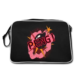 PENG! Comic drawing picture bomb vintage retro - Retro Bag - black/white - Back