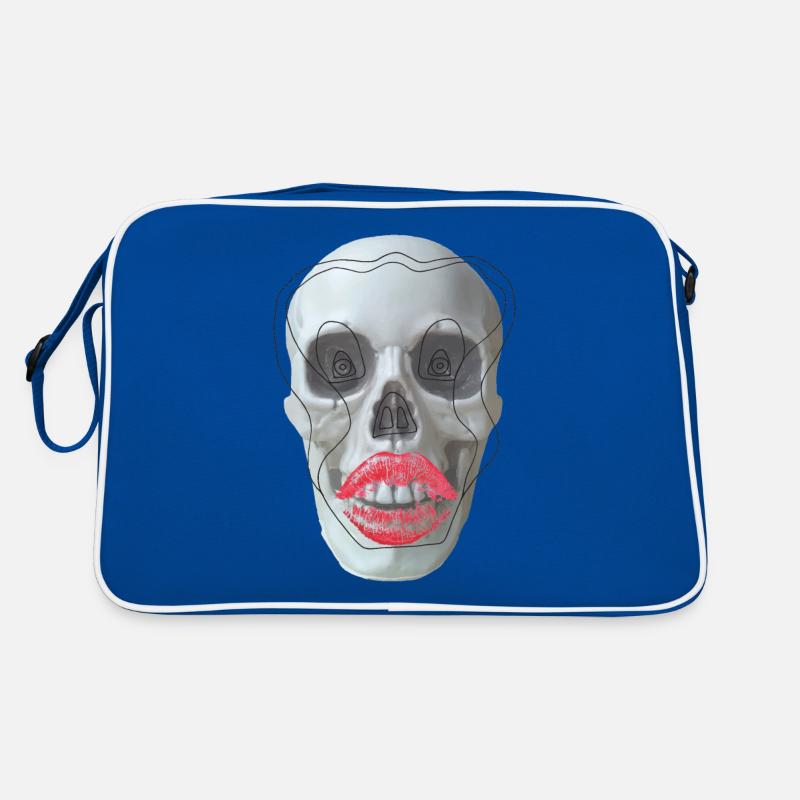 Skull with red lips Retro Bag