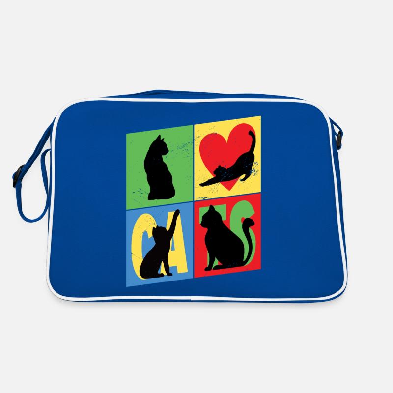 Chat Silhouettes Cat Lover Vintage rétro Sac Retro