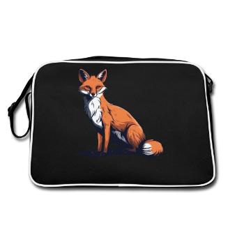 Nature-loving fox - Retro Bag - black/white - Back