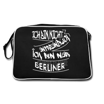 Berlin Souvenir Touristen Hauptstadt Metropole BLN - Retro Tasche - Schwarz/Weiß - Hinten