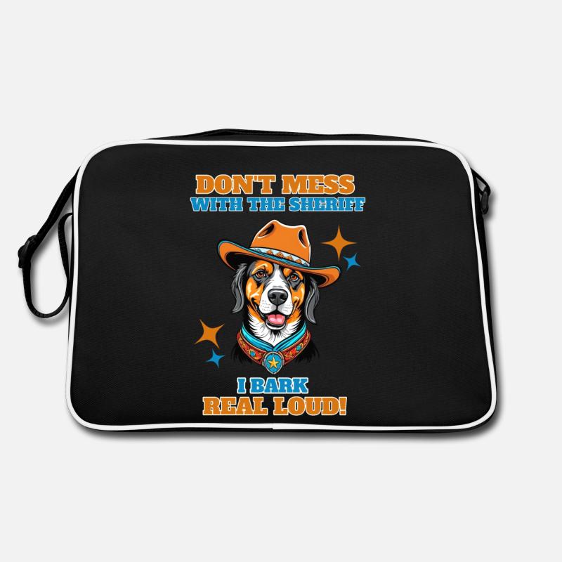 Dont mess with the sheriff I bark real loud Retro Bag