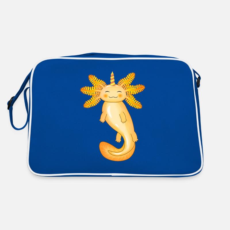 Gelber Einhorn-Axolotl Retro Tasche