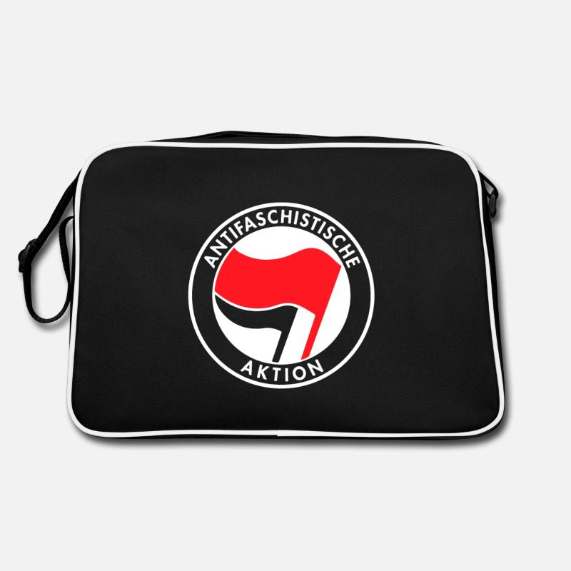 Anti-fascist action - Retro Bag - black/white