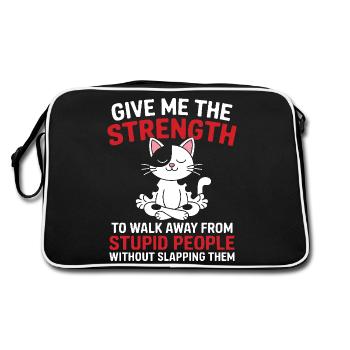 give me the strength to walk away from stupid - Retro Bag - black/white - Back