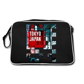 Tokyo Japan Asia Skyline City Metropolis Modern - Retro Bag - black/white - Back