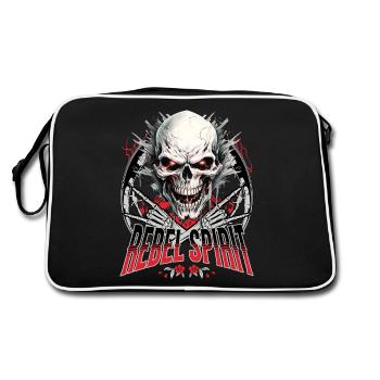 crâne crâne squelette moto motard gang - Sac Retro - noir/blanc - Dos