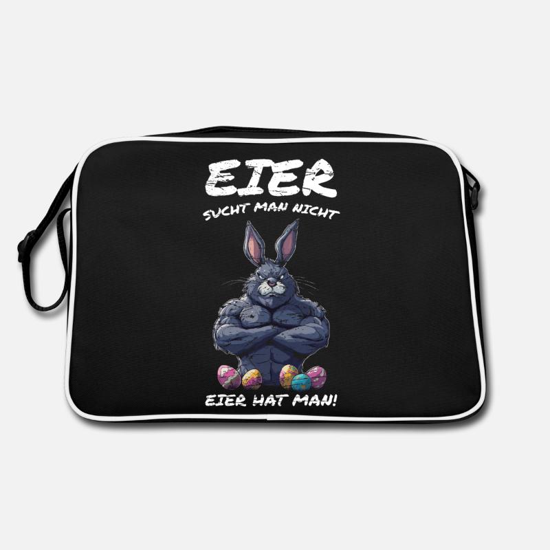 Eier sucht man nicht Ostern Retro Tasche