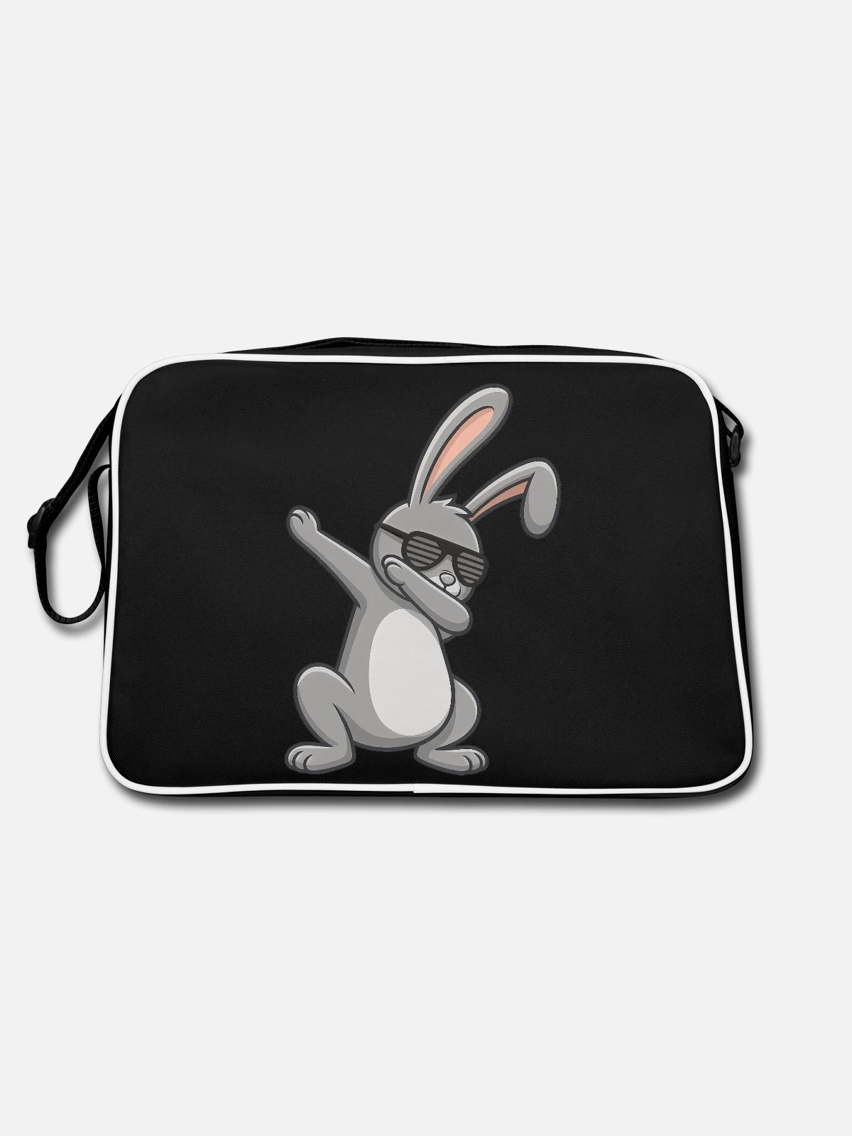 Easter Bunny Dab Easter - Retro Bag - black/white - Back