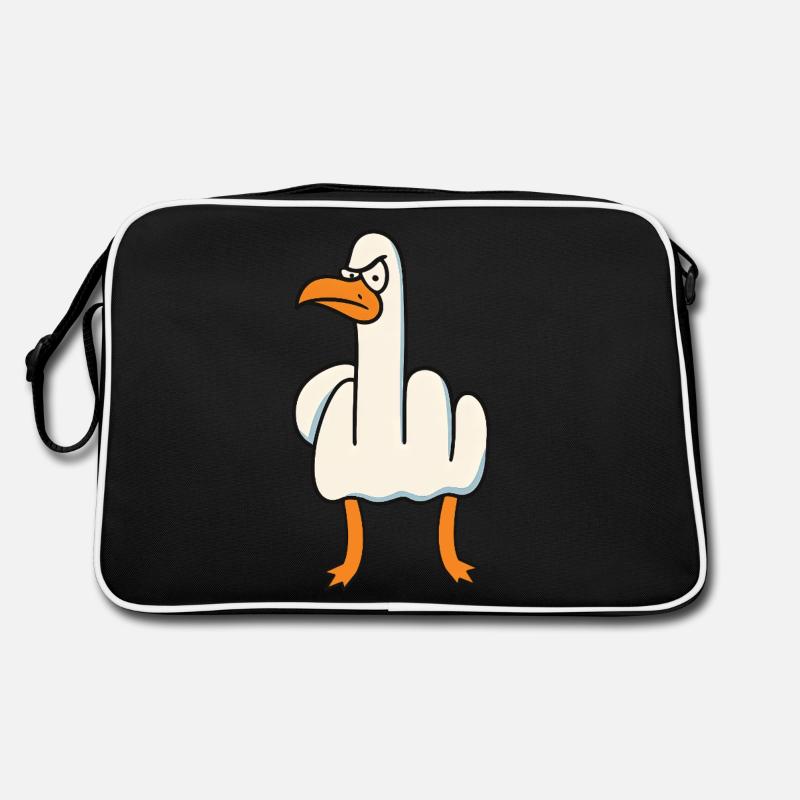 Mittelfinger Gans Möwe Retro Tasche