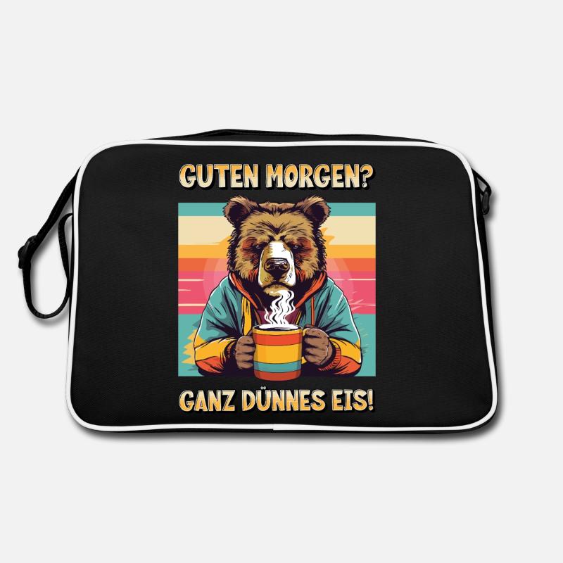 Good morning very thin bear coffee funny Retro Bag