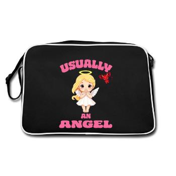 Angel Devil Girl Naughty - Usually an Angel - Retro Bag - black/white - Back