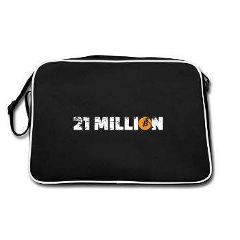 21 Million Bitcoin Cryptocurrency - Retro Bag - black/white - Back
