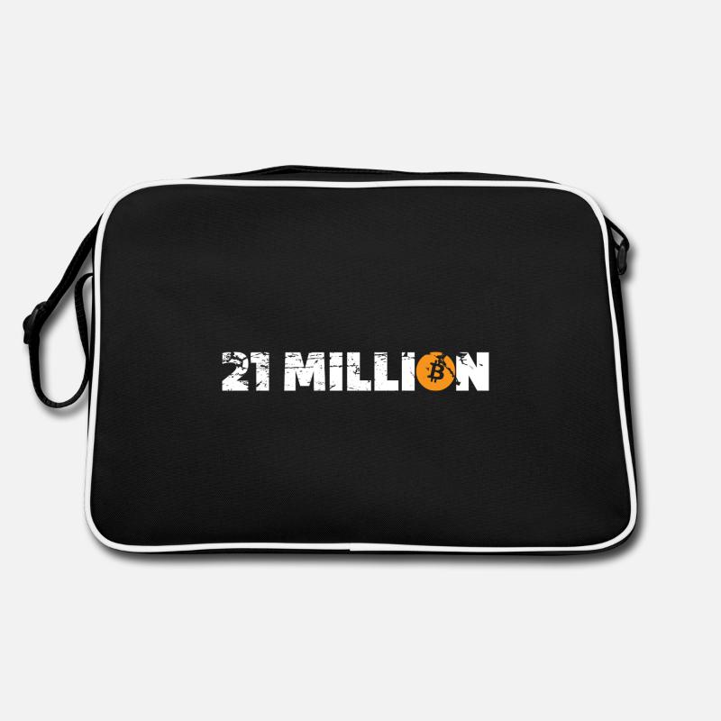 21 millions de crypto-monnaie Bitcoin - Sac Retro - noir/blanc