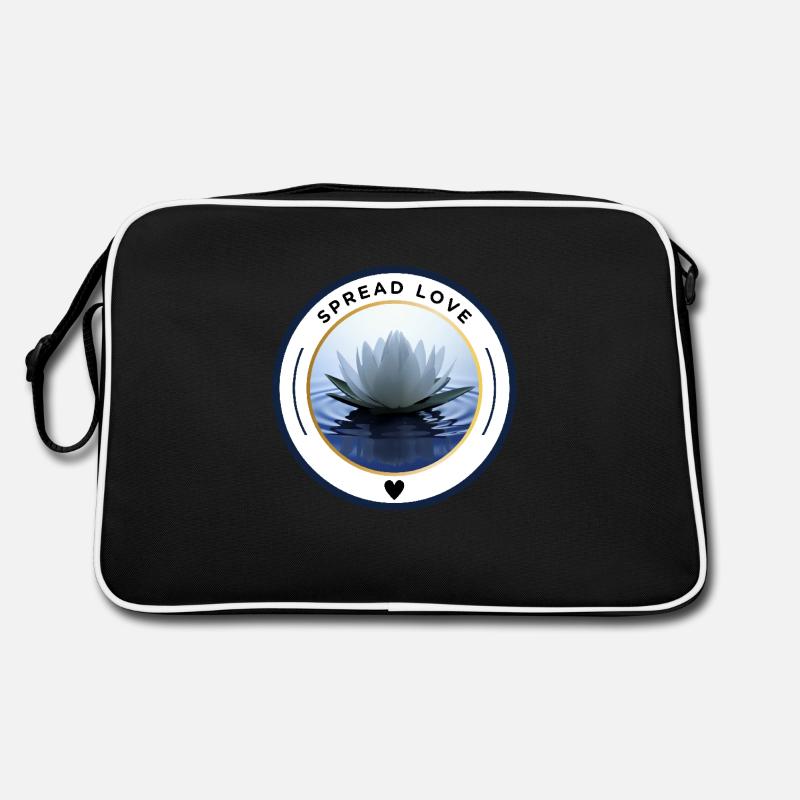 Statement - Lotus - Spread Love - Retro Tasche - Schwarz/Weiß