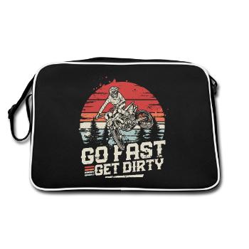Roulez vite, salissez - Motocross Saying - Sac Retro - noir/blanc - Dos