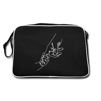 L’enfant tient ses parents avec le doigt en blanc - Sac Retro - noir/blanc - Dos