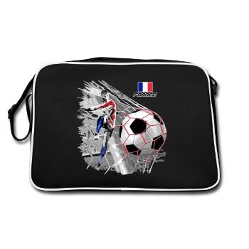 FRANCE FOOTBALL SOCCER PLAY T SHIRTS, GIFTS - Retro Bag - black/white - Back
