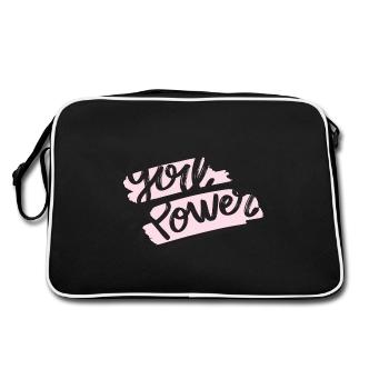 Grl Pwr - Retro Tasche - Schwarz/Weiß - Hinten