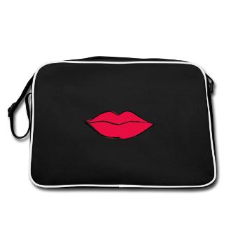Bouche lèvres rouges - Sac Retro - noir/blanc - Dos