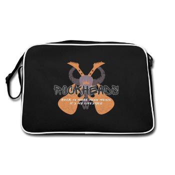 ROCKHEADS - Retro Bag - black/white - Back