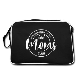 Bad Mom - Proud Member of the bad Moms Club - Retro Tasche - Schwarz/Weiß - Hinten