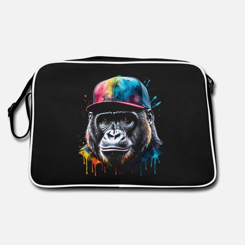 Gorilla Snapback Cap Affe Cool Tier Design Print Retro Tasche