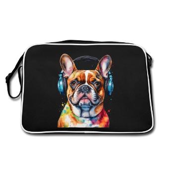 Casque Bouledogue Français Frenchie Dog - Sac Retro - noir/blanc - Dos