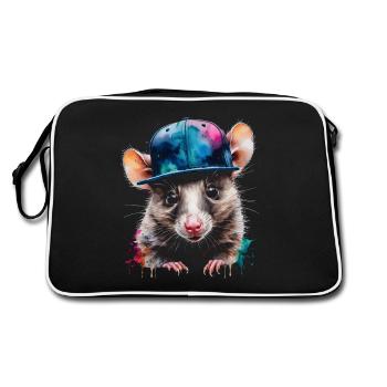 Opossum Snapback Cap Cool Tier Design Print - Sac Retro - noir/blanc - Dos