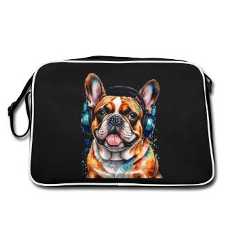 Casque Bouledogue Français Frenchie Dog - Sac Retro - noir/blanc - Dos