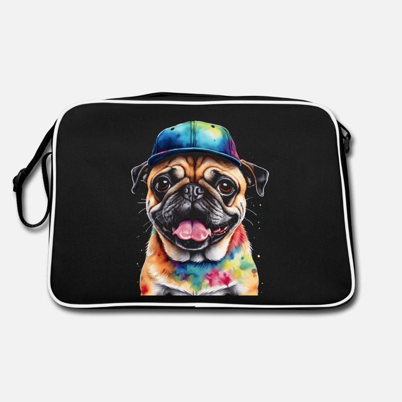 Carlin Snapback Cap Chien Coloré Drôle Design Imprimer Sac Retro