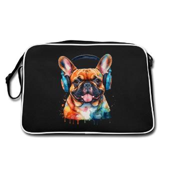 Casque Bouledogue Français Frenchie Dog - Sac Retro - noir/blanc - Dos