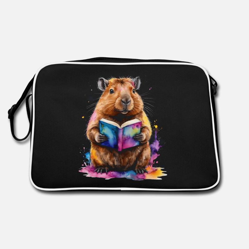 Livre de lecture Capybara Capy Imprimé de conception animale colorée Sac Retro