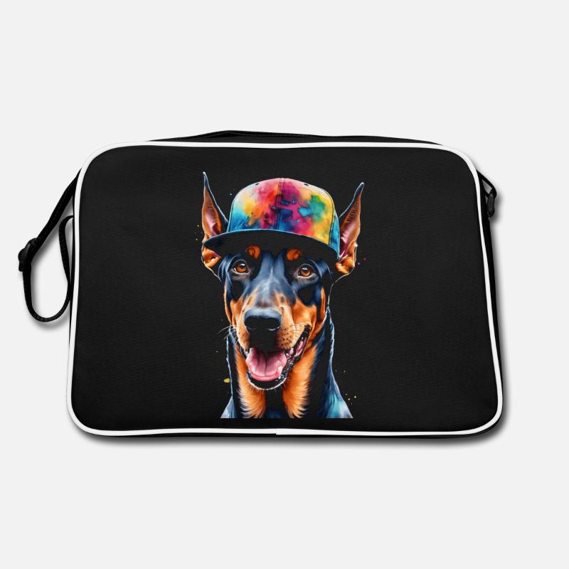 Doberman Snapback Cap Dog Funny Design Print Retro Bag