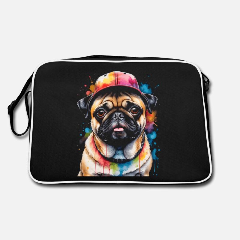 Carlin Snapback Cap Chien Coloré Drôle Design Imprimer Sac Retro